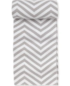 Gray Chevron Knit Novelty Blanket