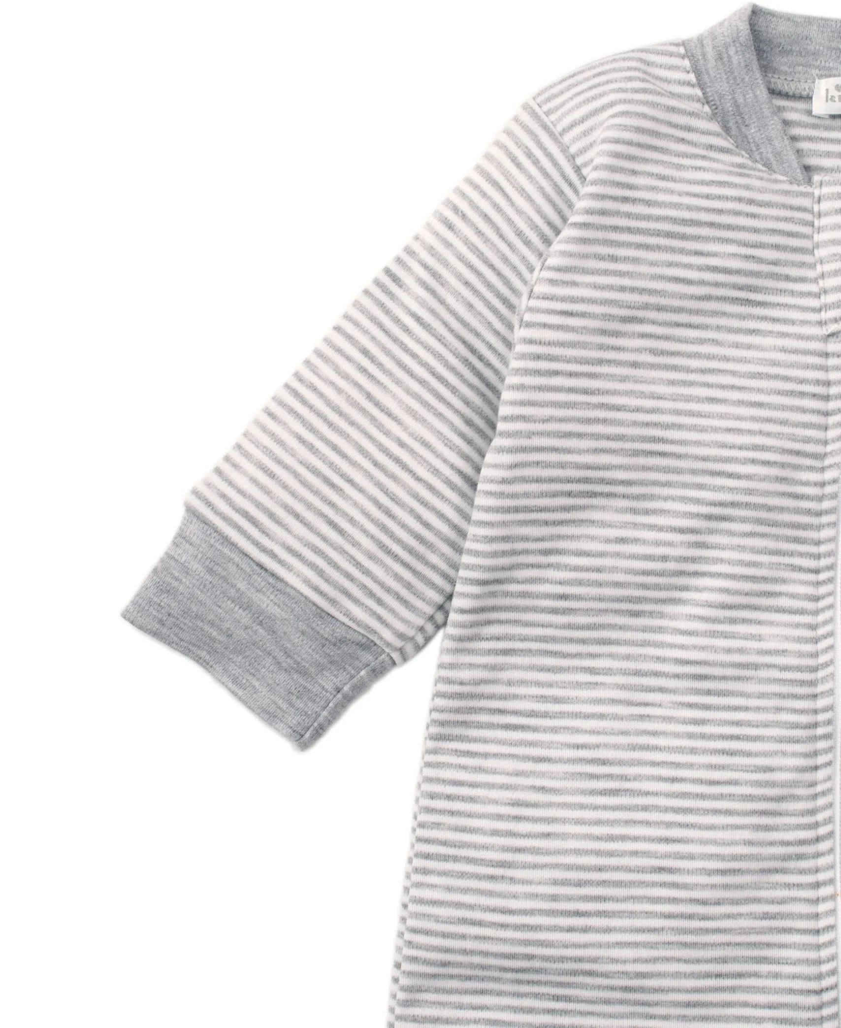 Gray Kissy Essentials Stripe Zip Footie