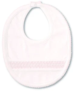 Hand Smocked CLB Charmed White/Pink Bib