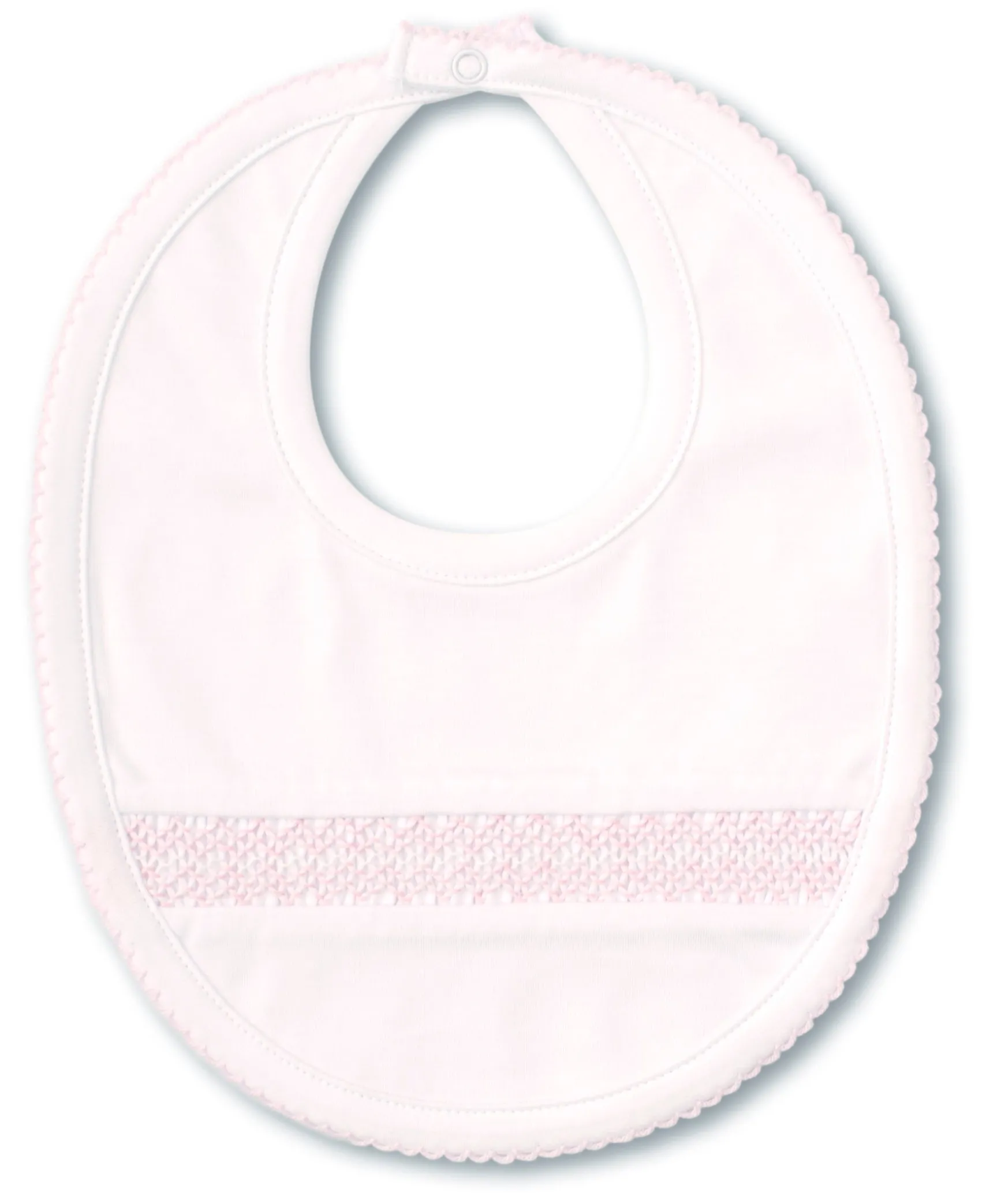 Hand Smocked CLB Charmed White/Pink Bib