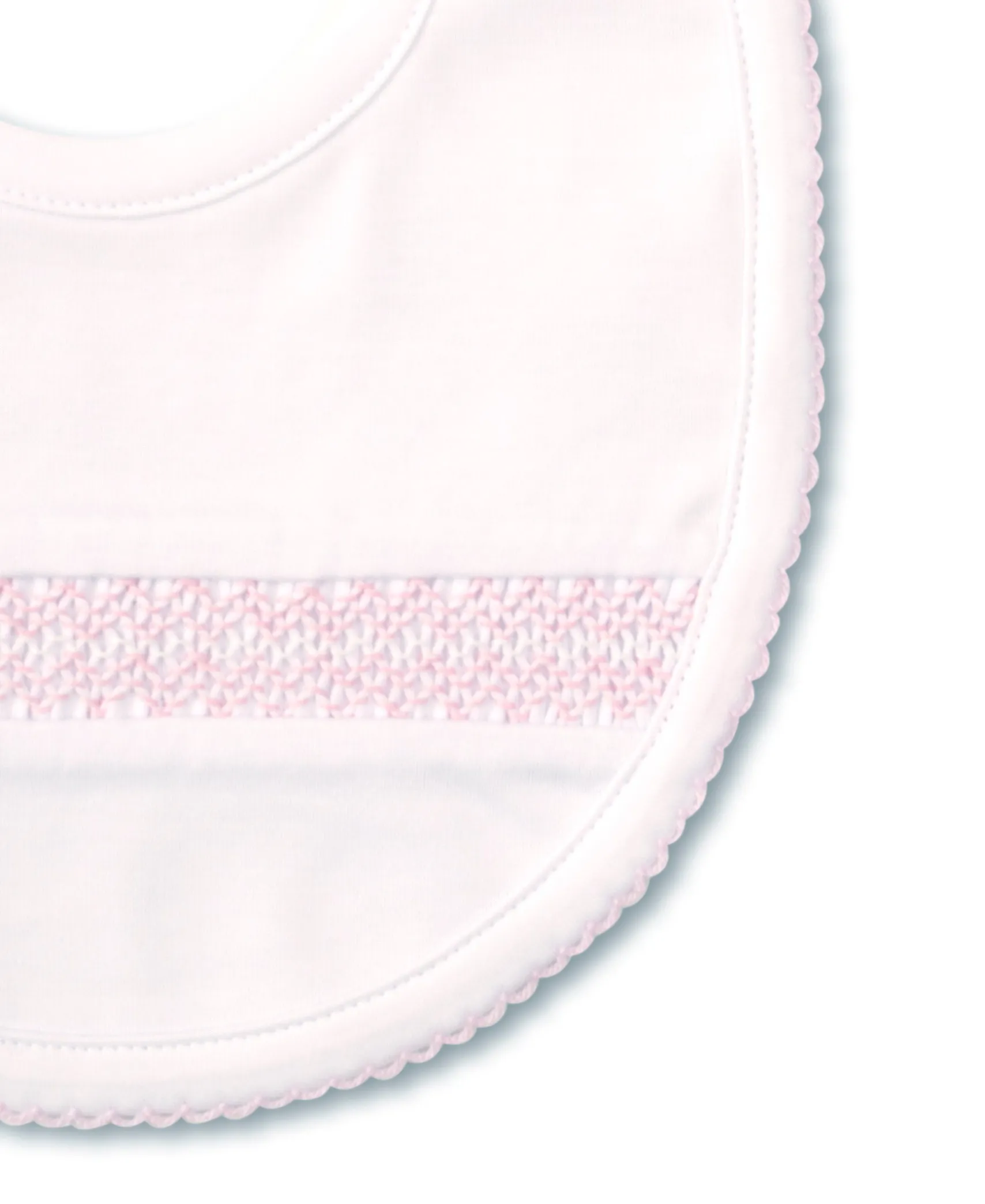 Hand Smocked CLB Charmed White/Pink Bib