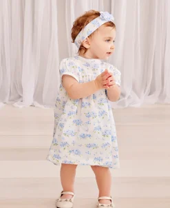 Heavenly Hydrangeas Blue Woven Dress Set