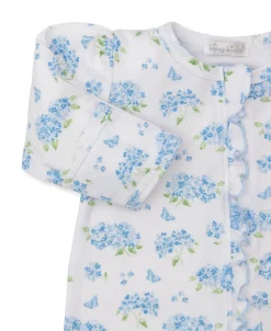 Heavenly Hydrangeas Blue Zip Footie