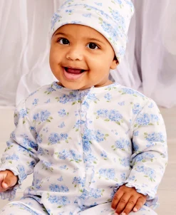 Heavenly Hydrangeas Blue Zip Footie