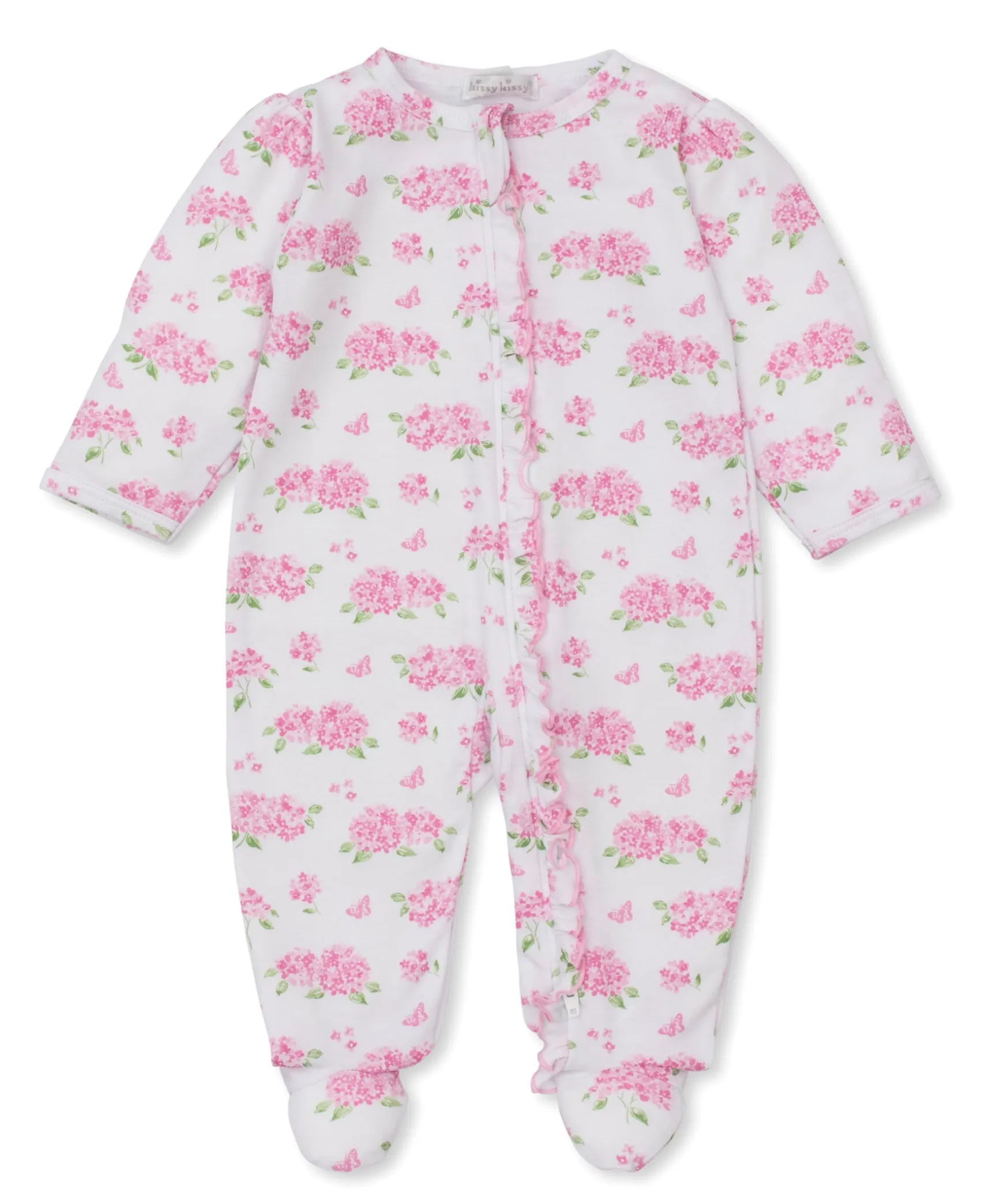 Heavenly Hydrangeas Pink Zip Footie