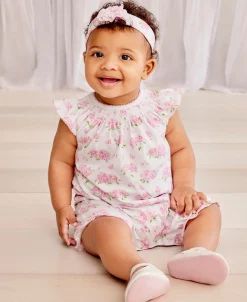 Heavenly Hydrangeas Pink Short Playsuit