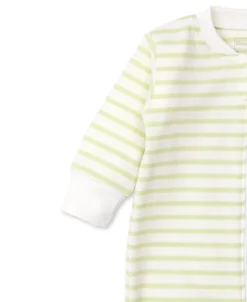 Kissy Love Basics Green Stripes Zip Footie