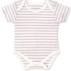 Kissy Love Basics Lilac Stripes Short Sleeve Bodysuit