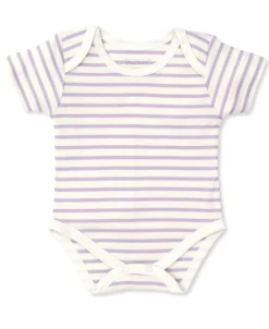 Kissy Love Basics Lilac Stripes Short Sleeve Bodysuit