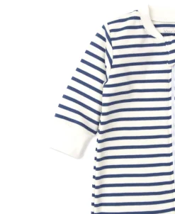 Kissy Love Basics Navy Stripes Zip Footie