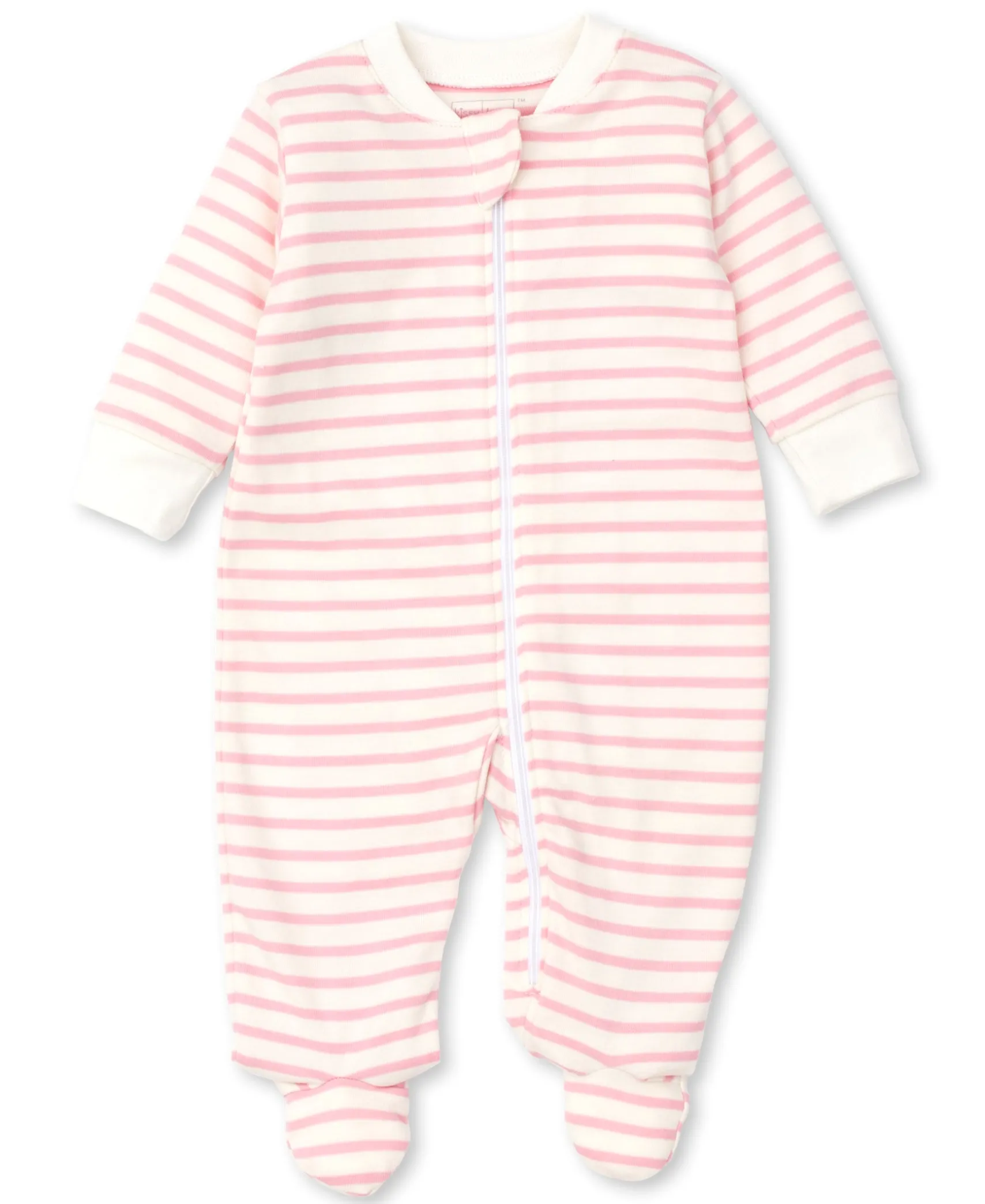Kissy Love Basics Pink Stripes Zip Footie