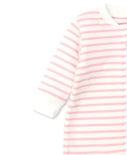 Kissy Love Basics Pink Stripes Zip Footie