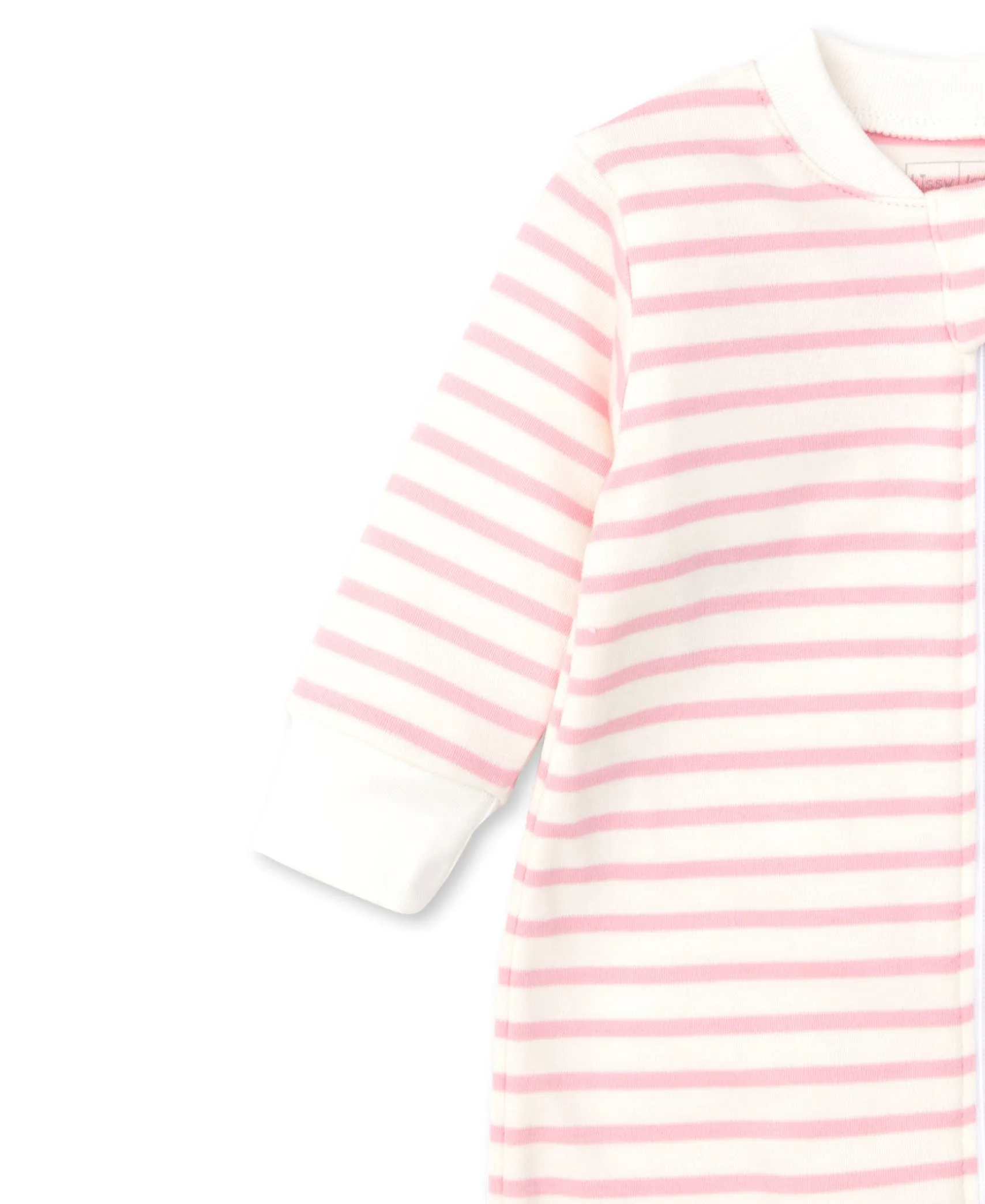 Kissy Love Basics Pink Stripes Zip Footie