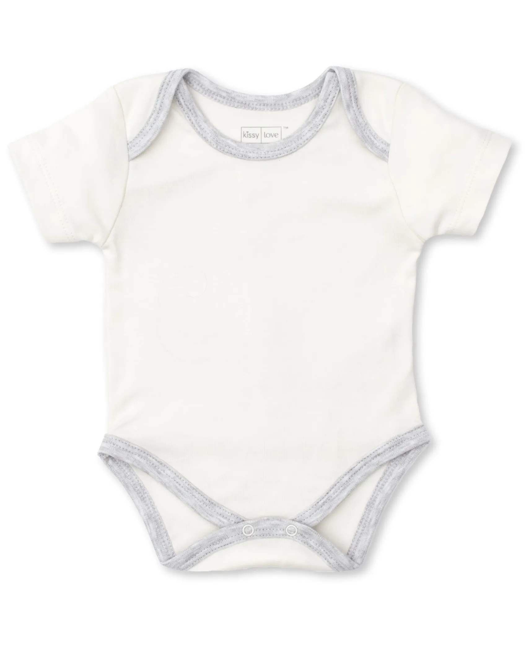 Kissy Love Basics Short Sleeve Cream/Grey Bodysuit