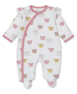 Kissy Love Bear Talk Pink Footie