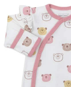 Kissy Love Bear Talk Pink Footie
