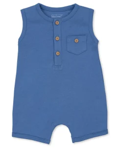 Kissy Love Blue Short Sleeveless Playsuit