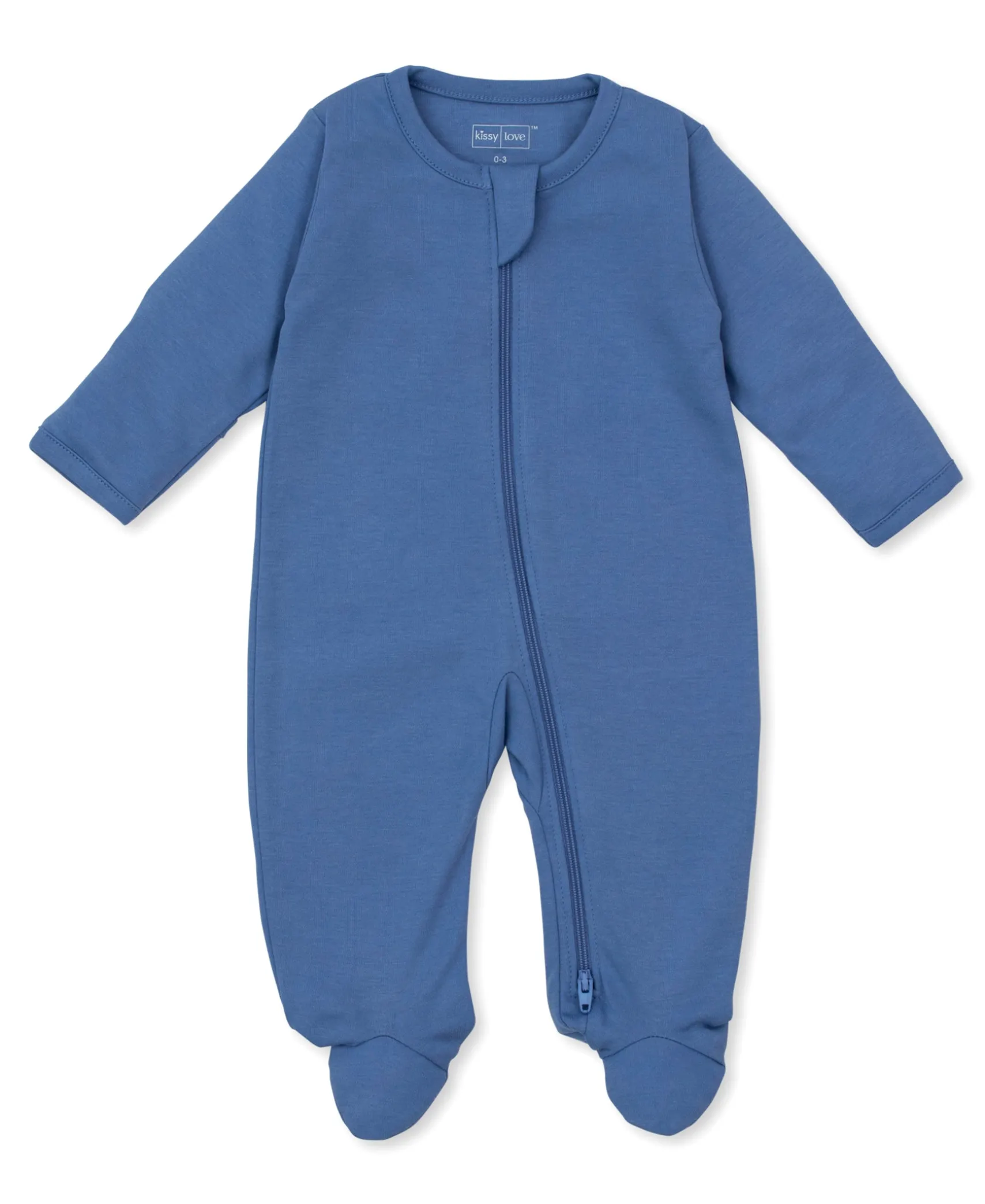 Kissy Love Blue Zip Footie