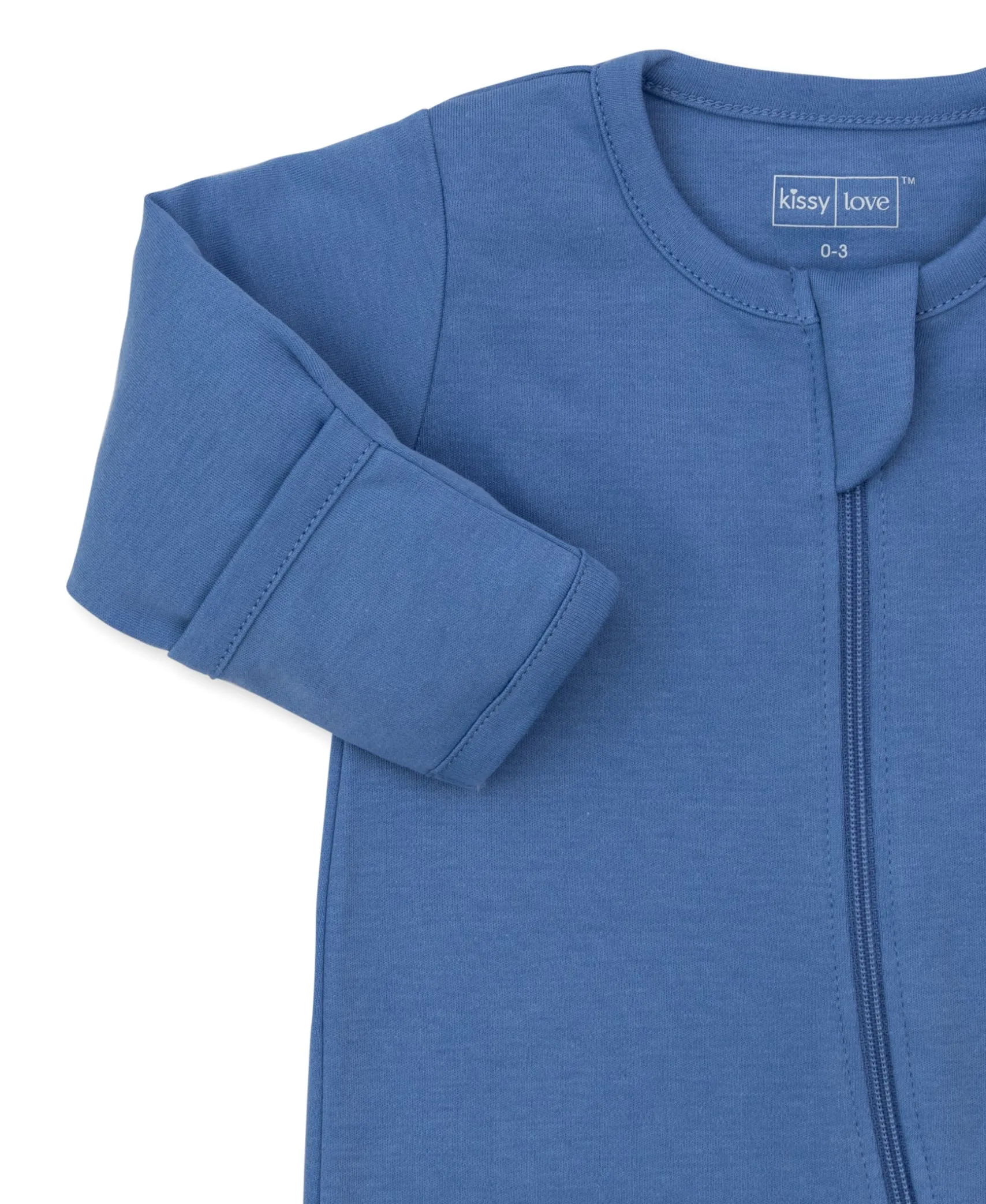 Kissy Love Blue Zip Footie