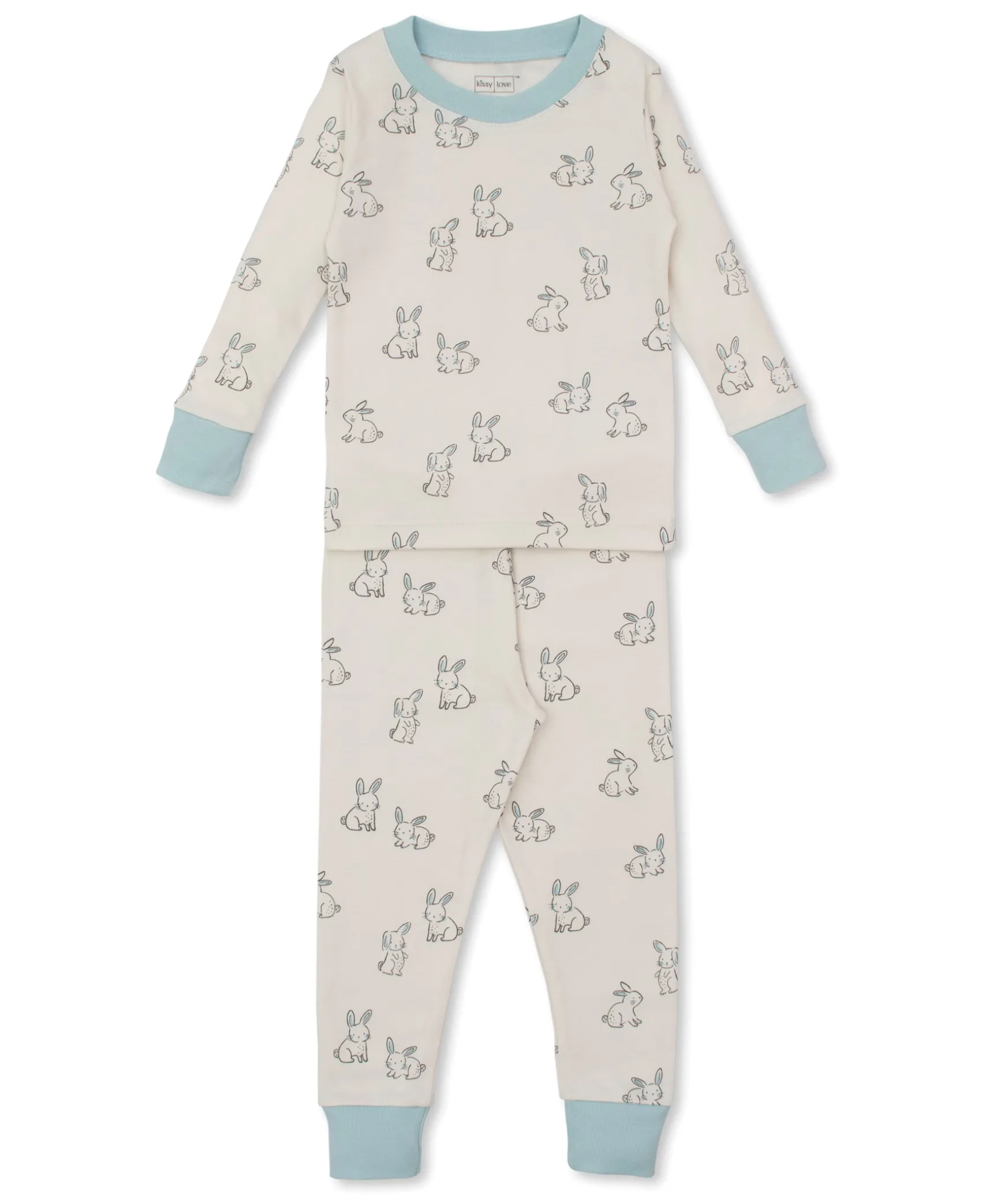 Kissy Love Bunny Buddies Blue Toddler Pajama Set