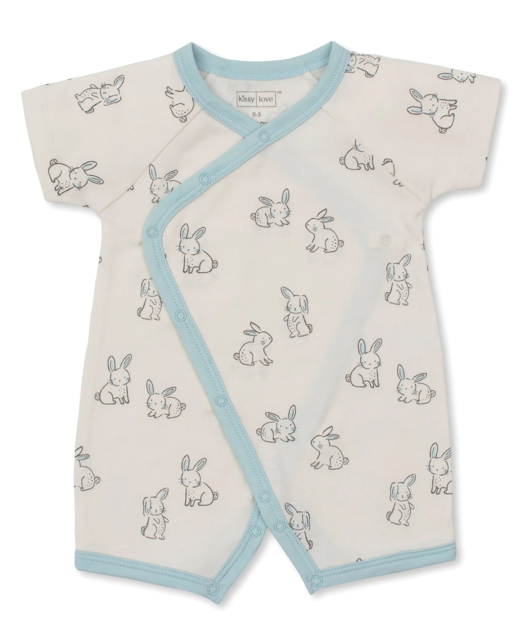 Kissy Love Bunny Buddies Blue Short Playsuit