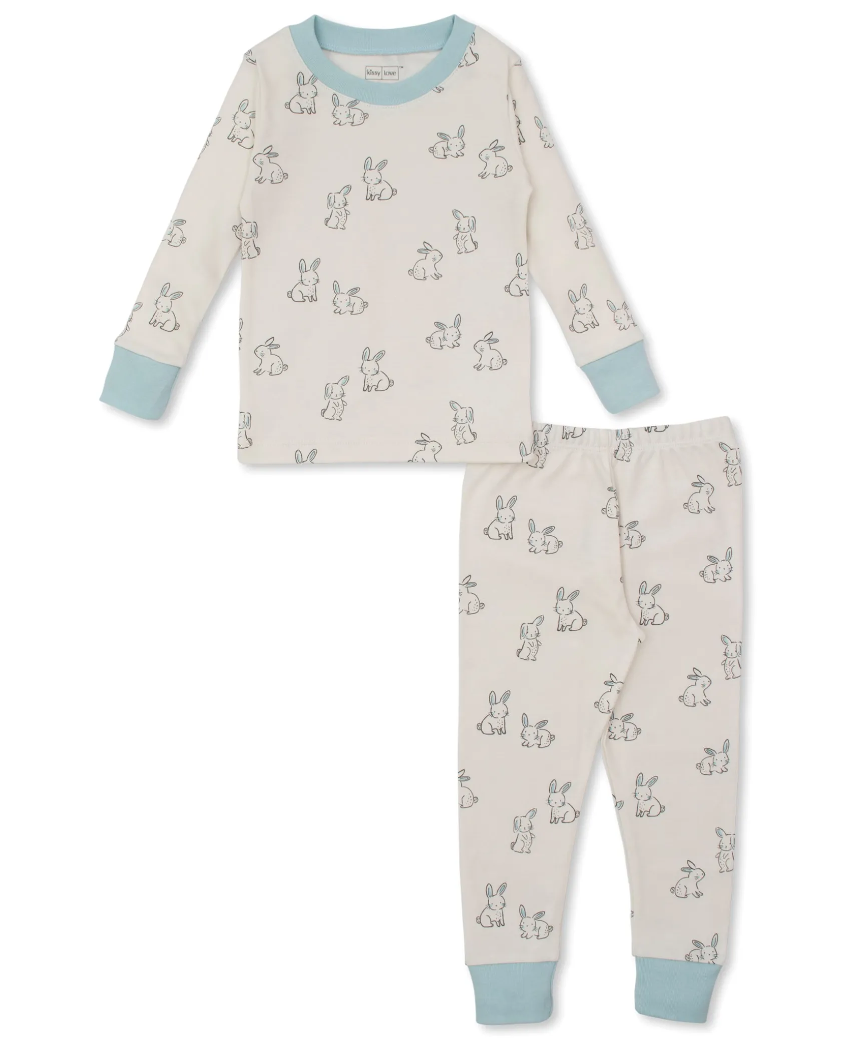 Kissy Love Bunny Buddies Blue Toddler Pajama Set