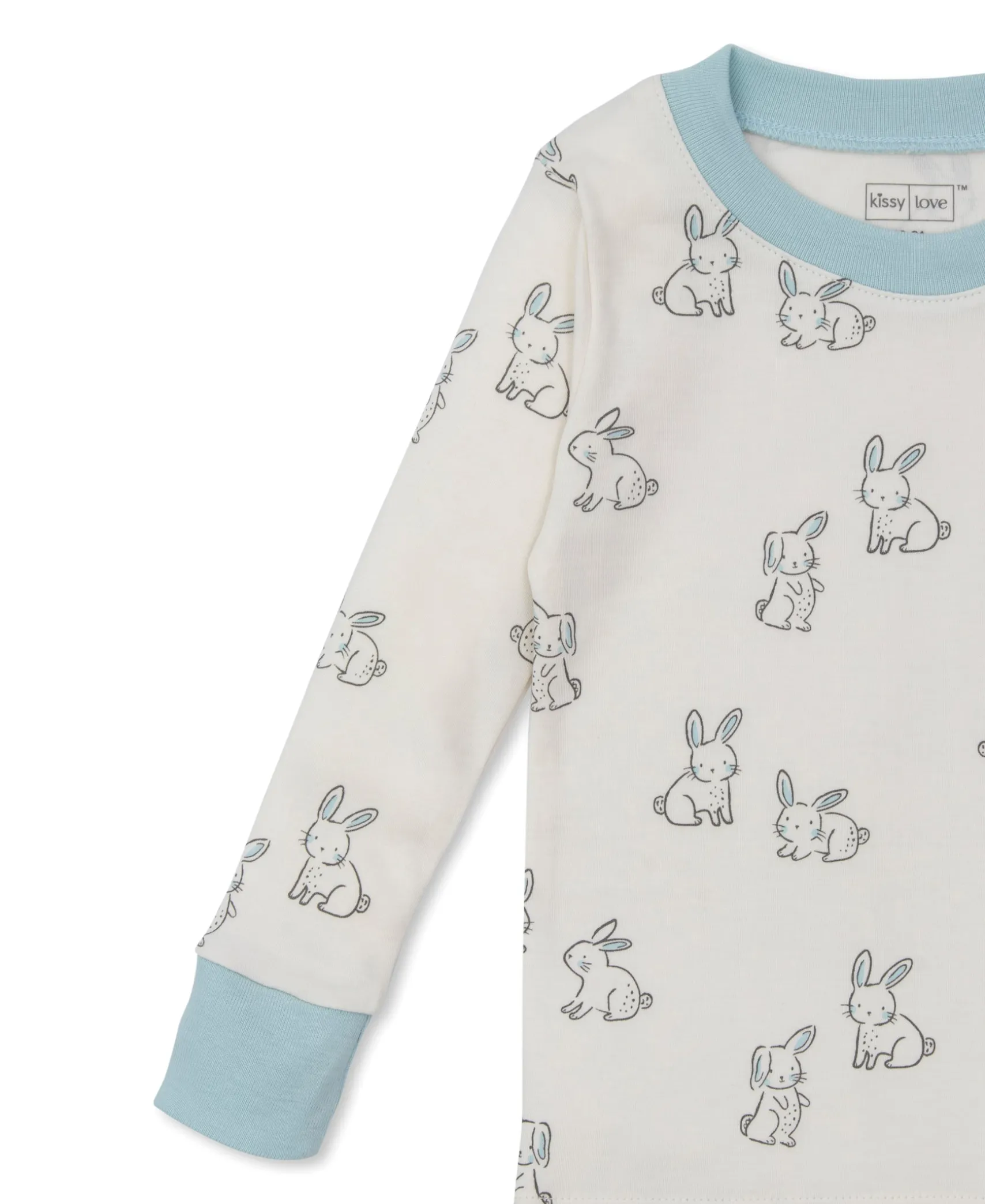 Kissy Love Bunny Buddies Blue Toddler Pajama Set