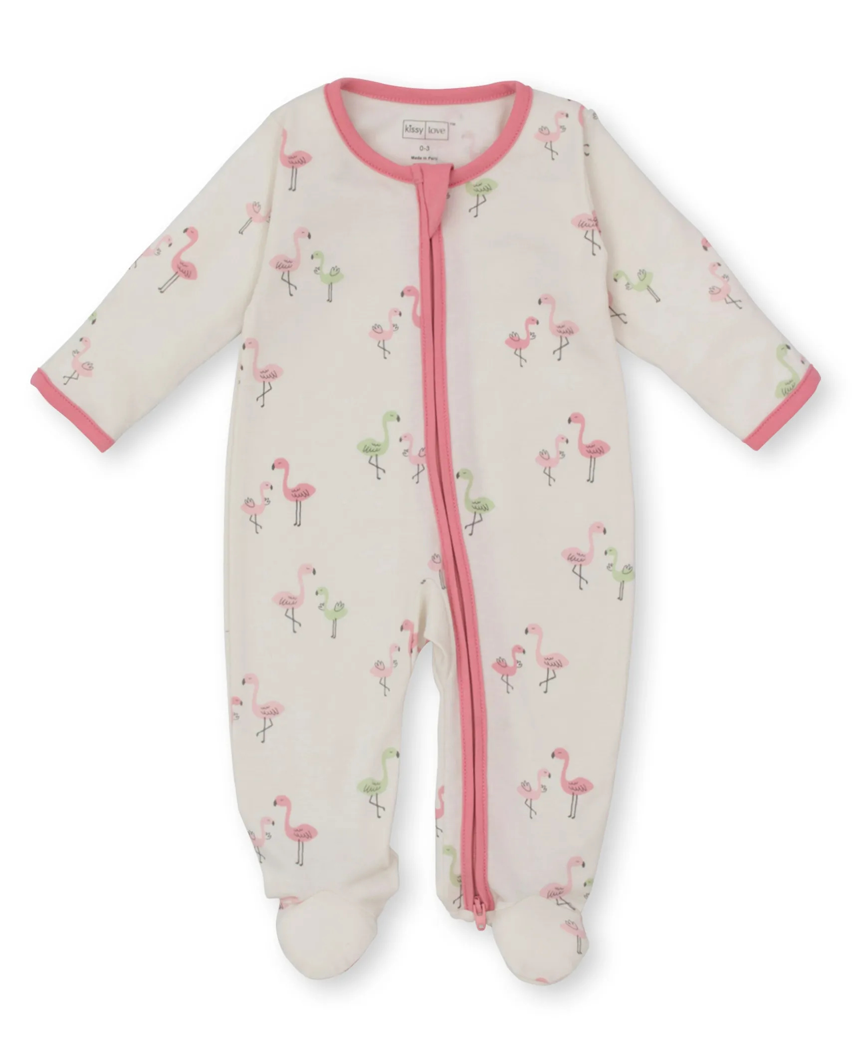 Kissy Love Flamingo Love Zip Footie
