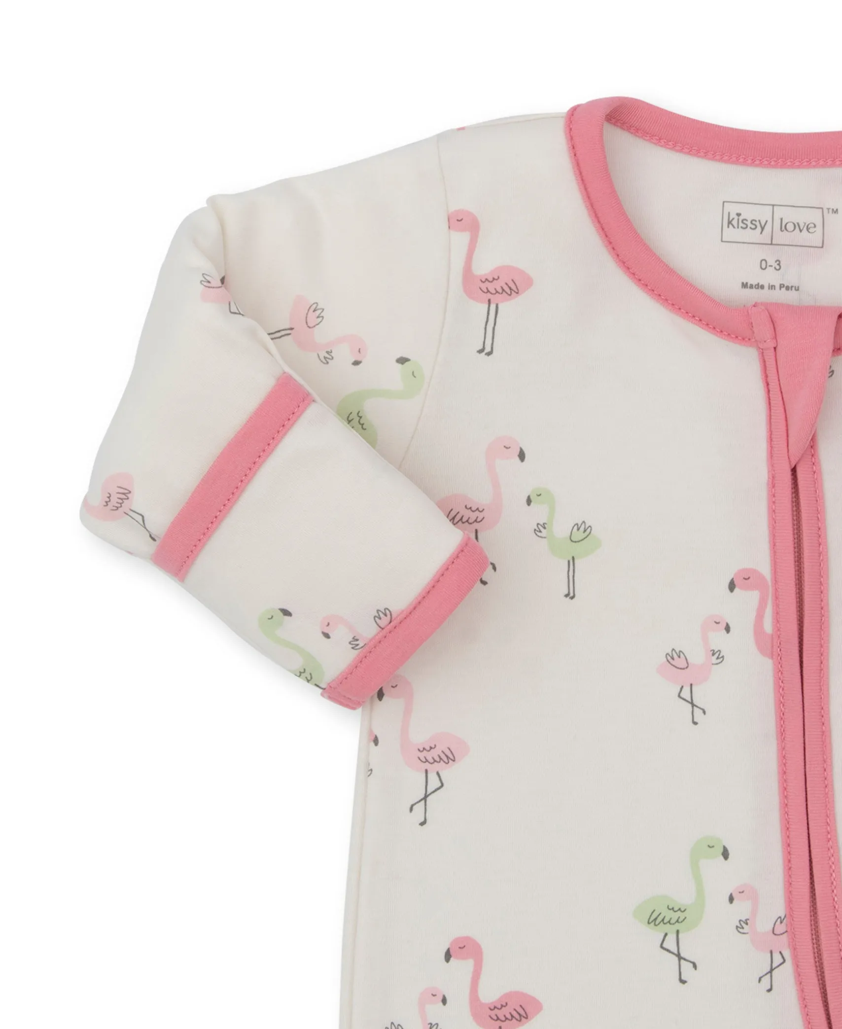 Kissy Love Flamingo Love Zip Footie