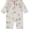 Kissy Love Pears and Rainbows Playsuit (0-3M)