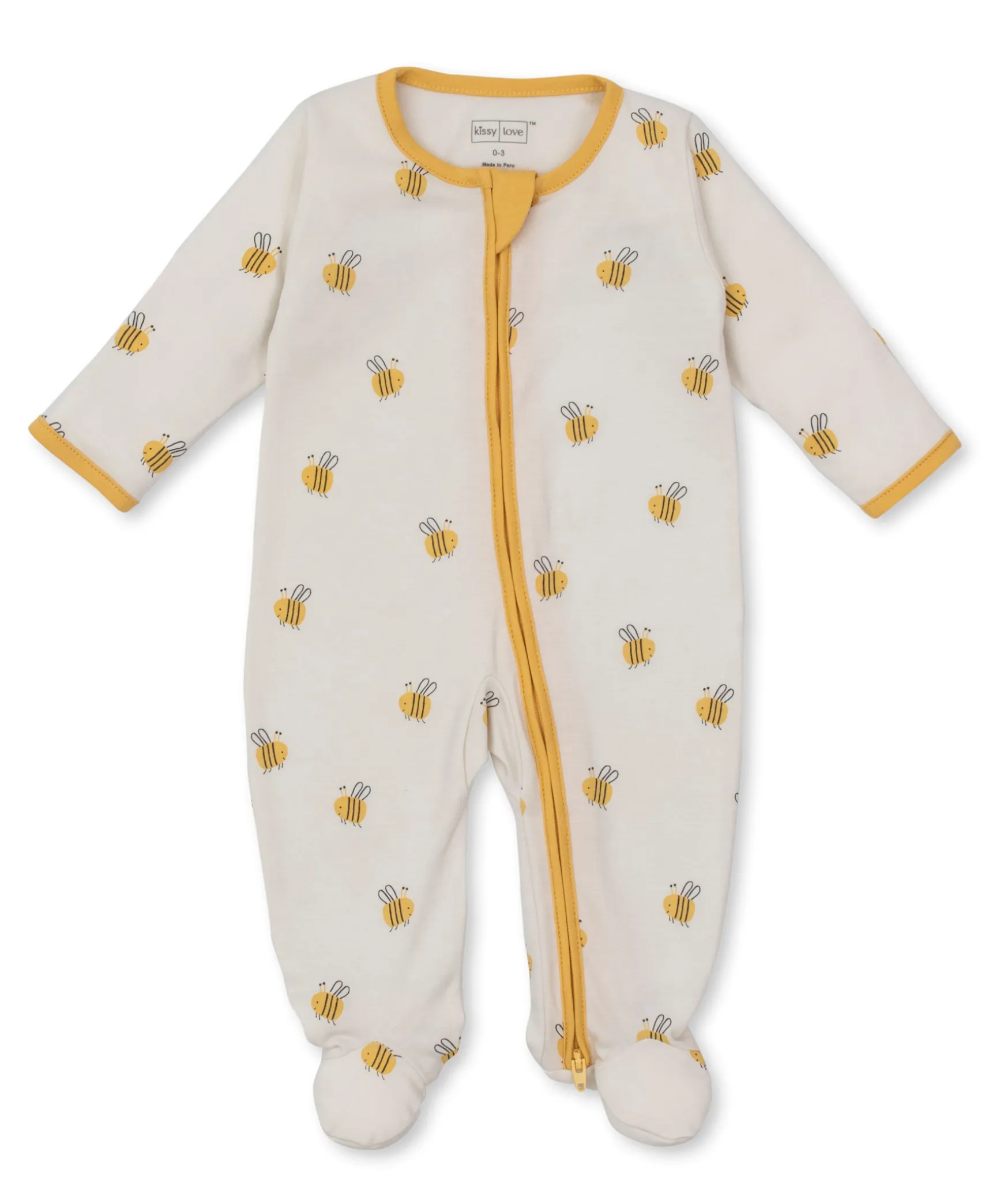 Kissy Love Tumbling Bees Zip Footie