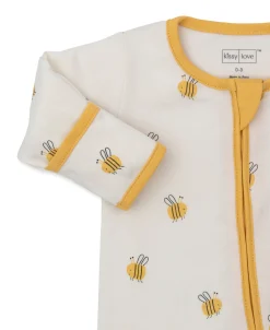 Kissy Love Tumbling Bees Zip Footie