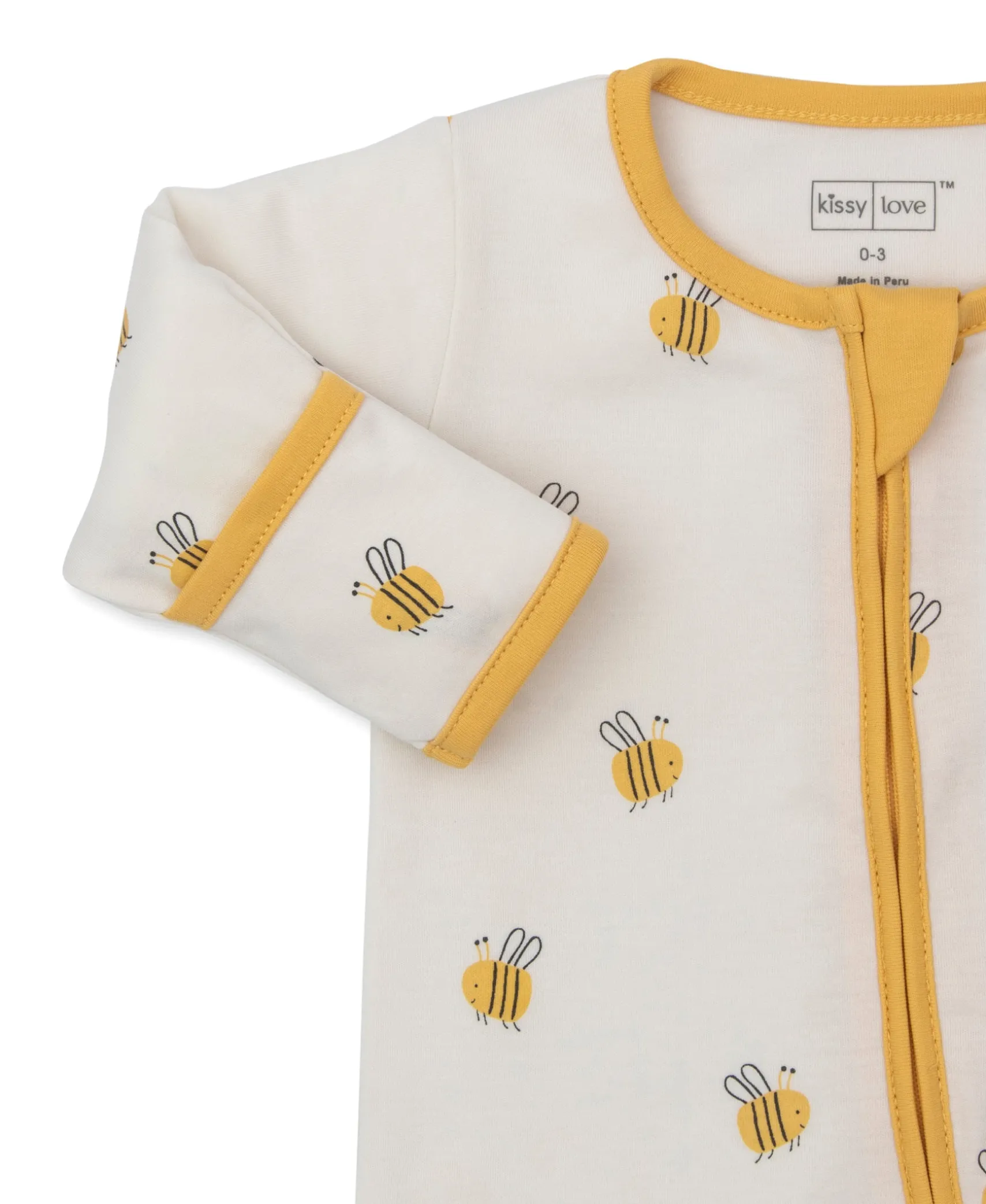 Kissy Love Tumbling Bees Zip Footie