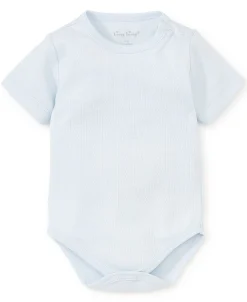 Kissy Pointelle Blue Short Sleeve Bodysuit