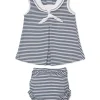Navy Stripe Dress Set