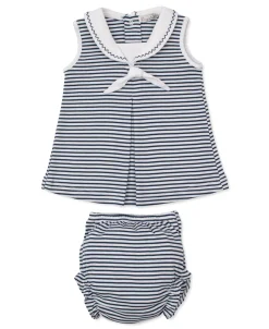 Navy Stripe Dress Set