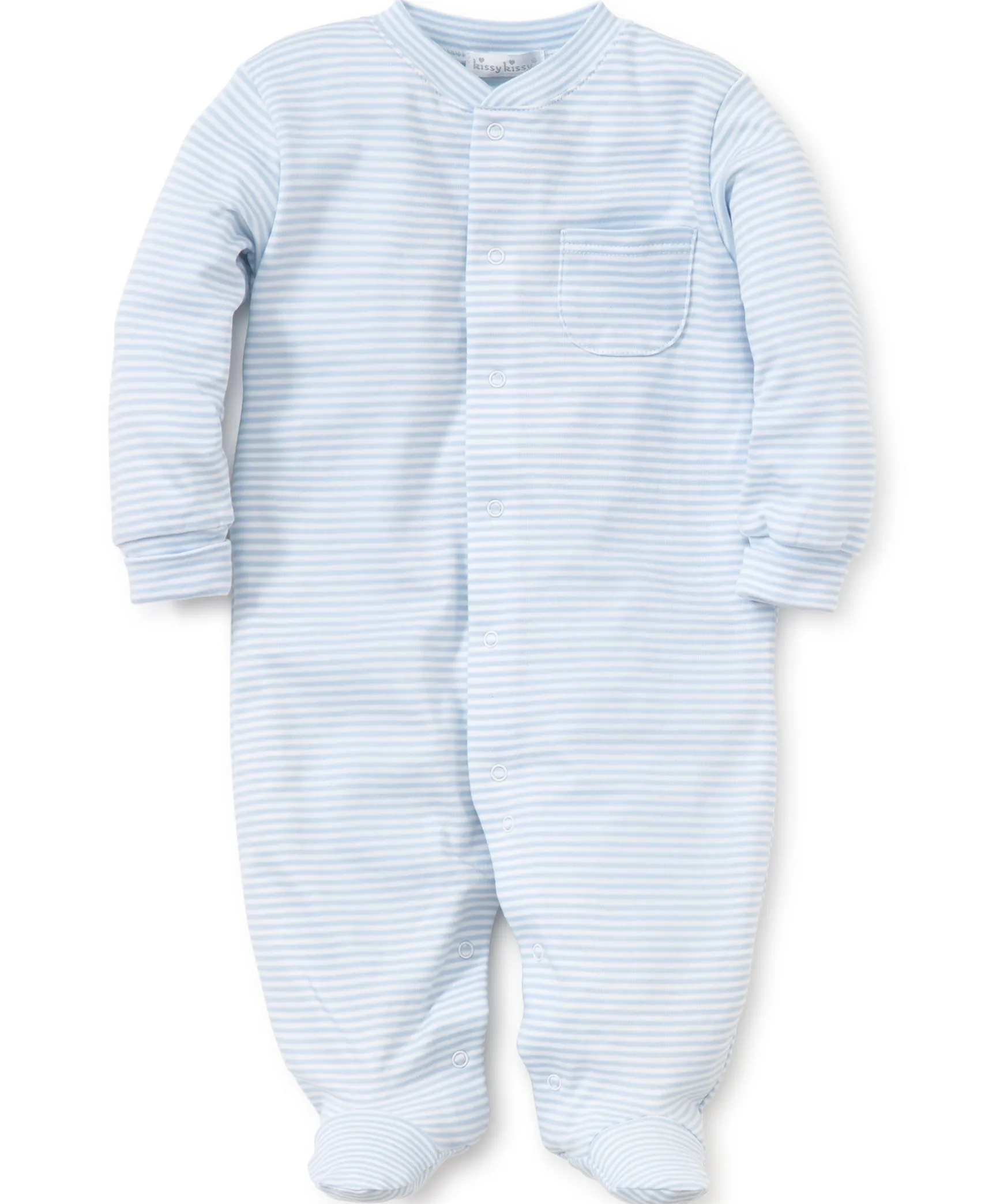 Personalized Blue Simple Stripes Footie