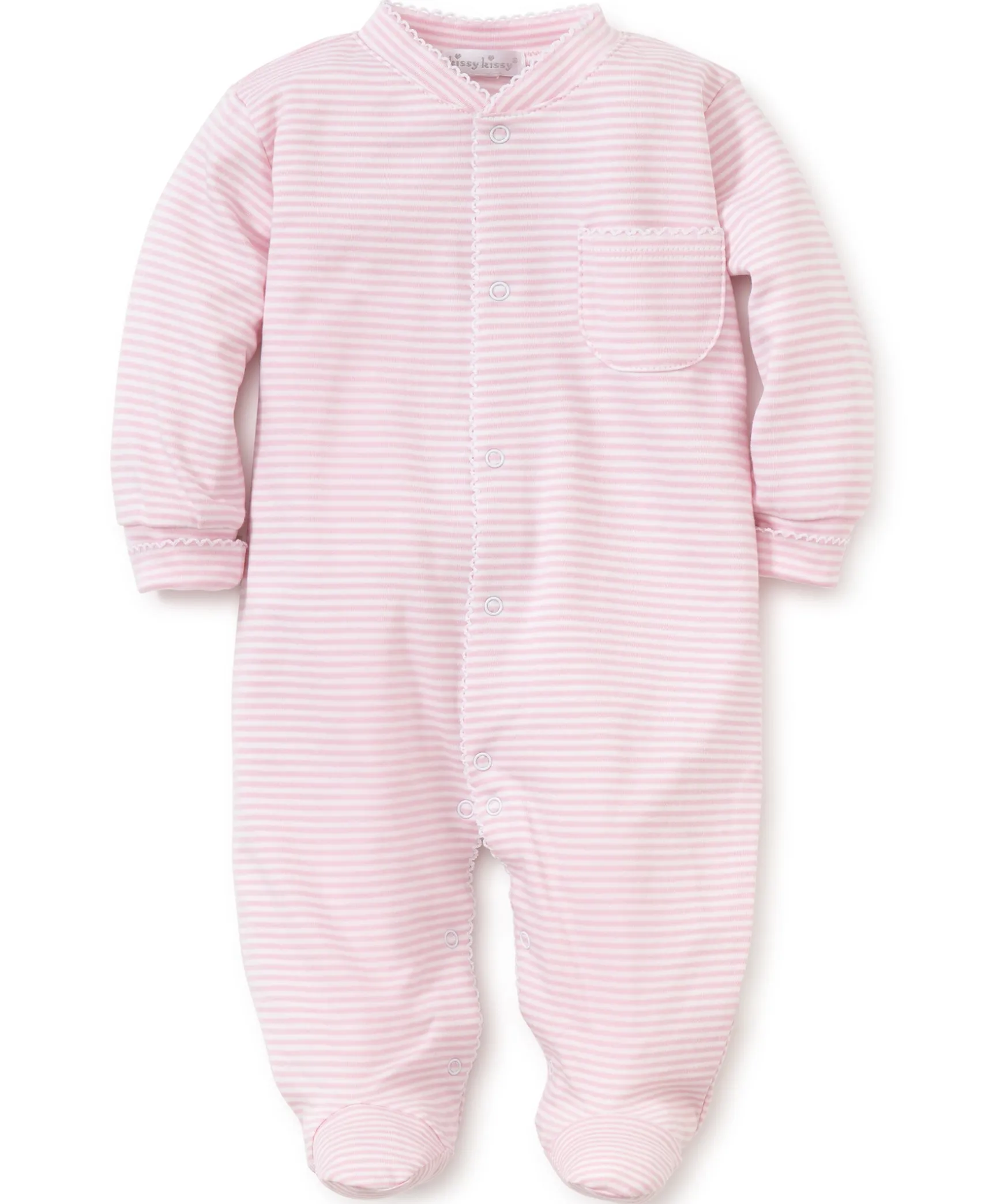 Personalized Pink Simple Stripes Footie