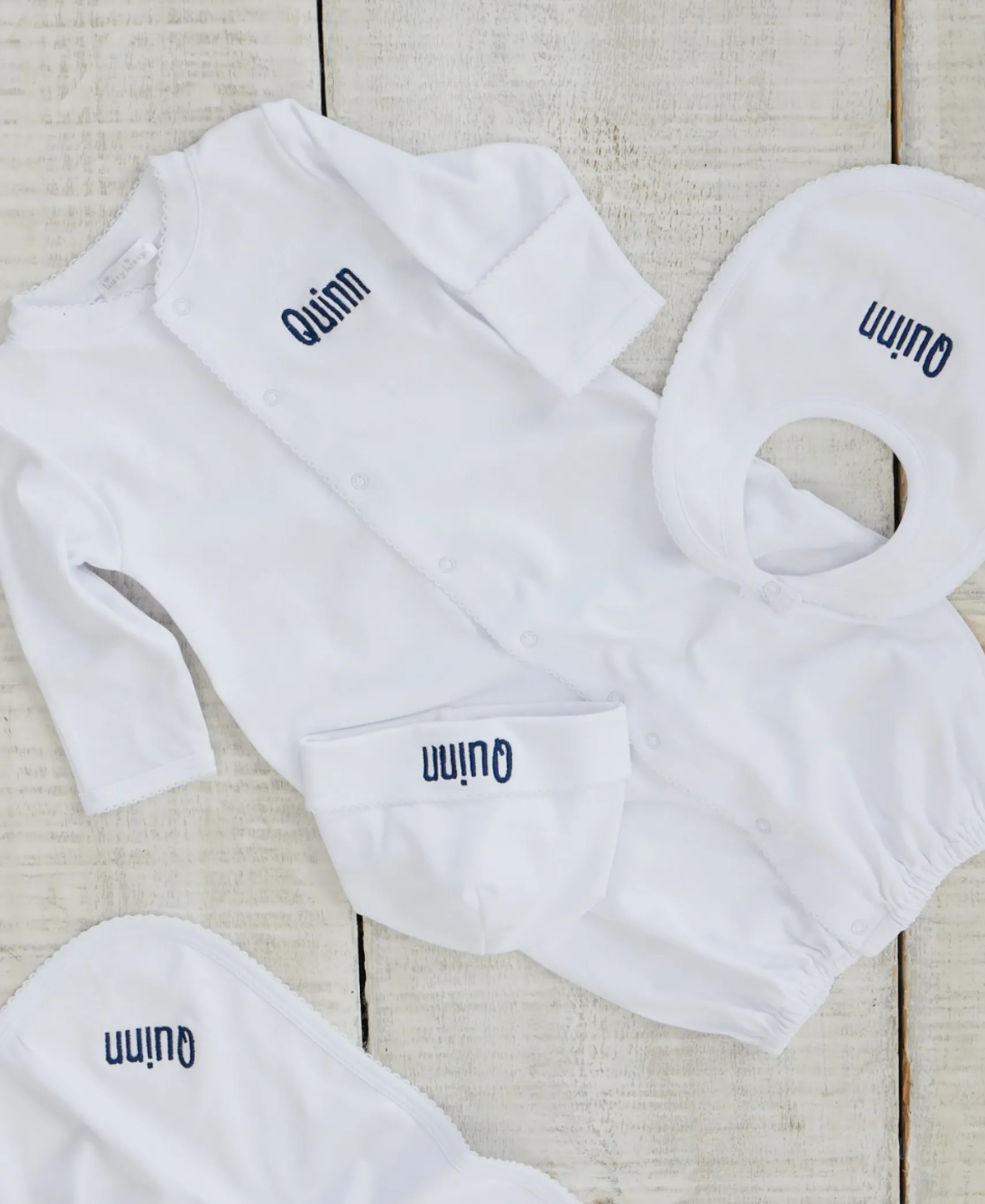 Personalized White Kissy Basics Conv. Gown