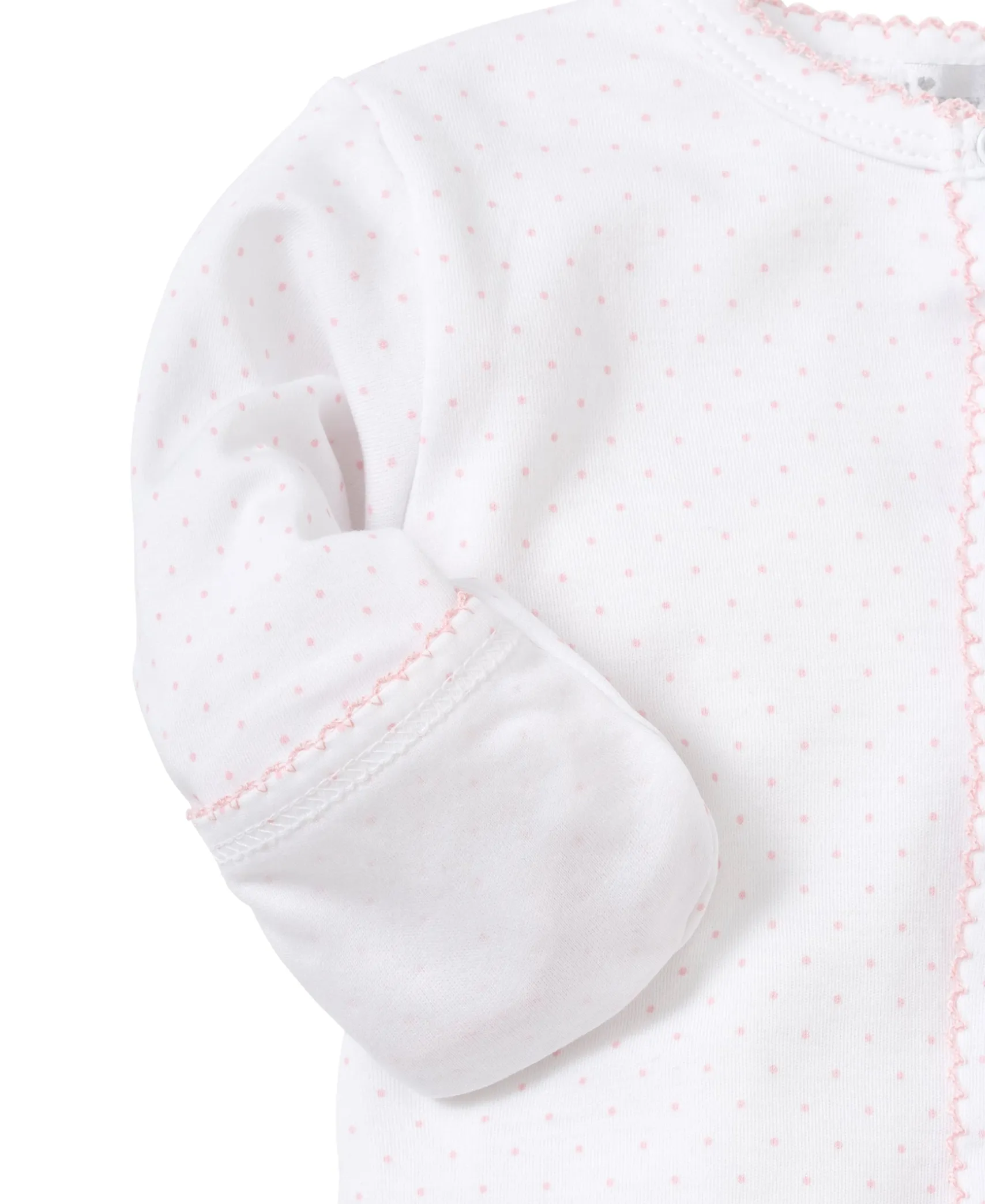Personalized White/Pink New Kissy Dots Footie