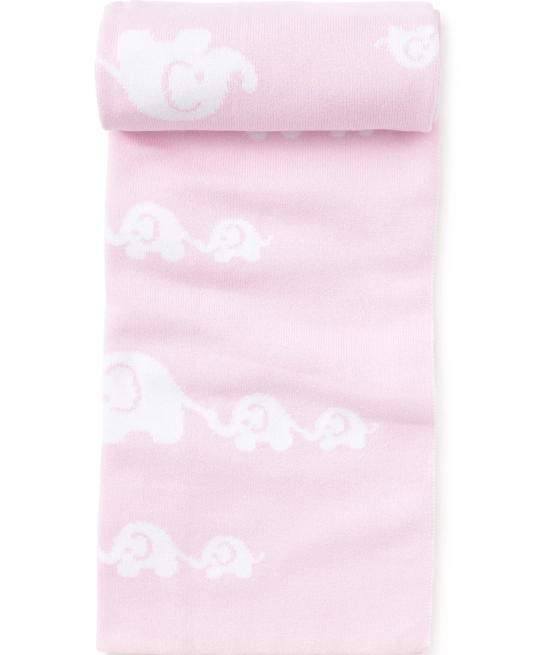 Pink Elephant Knit Novelty Blanket