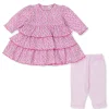 Pink Floral Dress Set (0-6M)