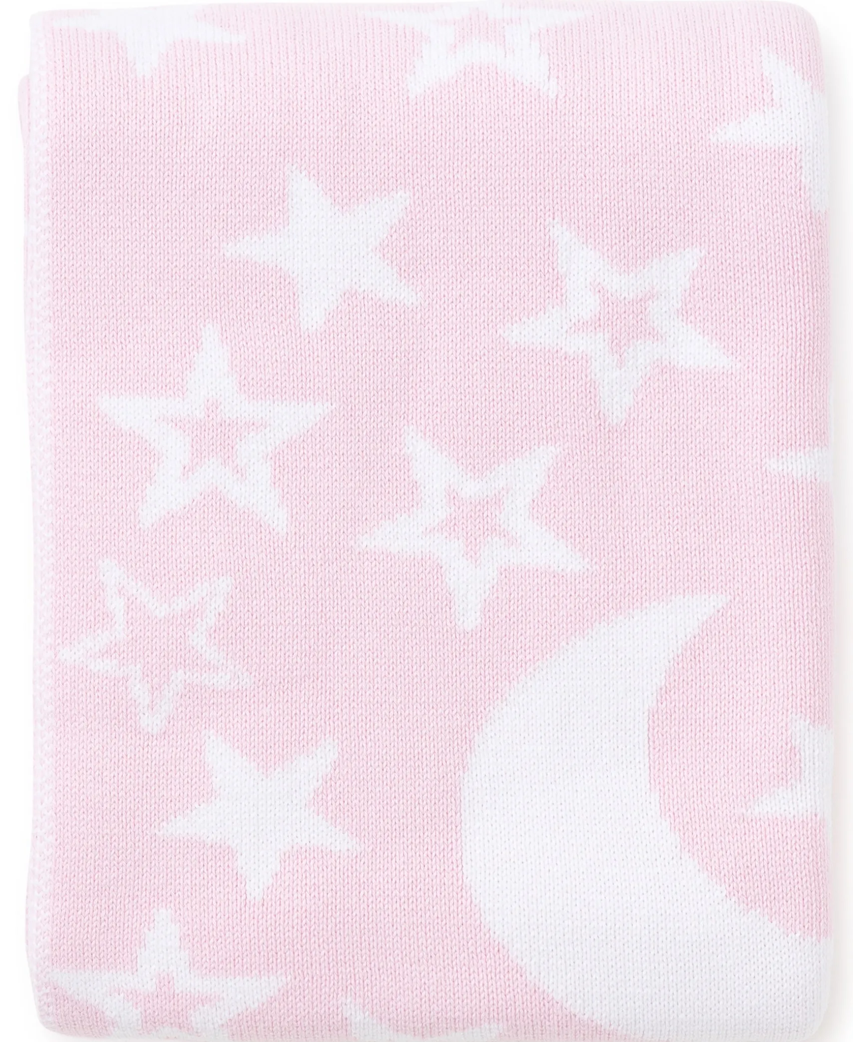 Pink Moon and Star Knit Novelty Blanket