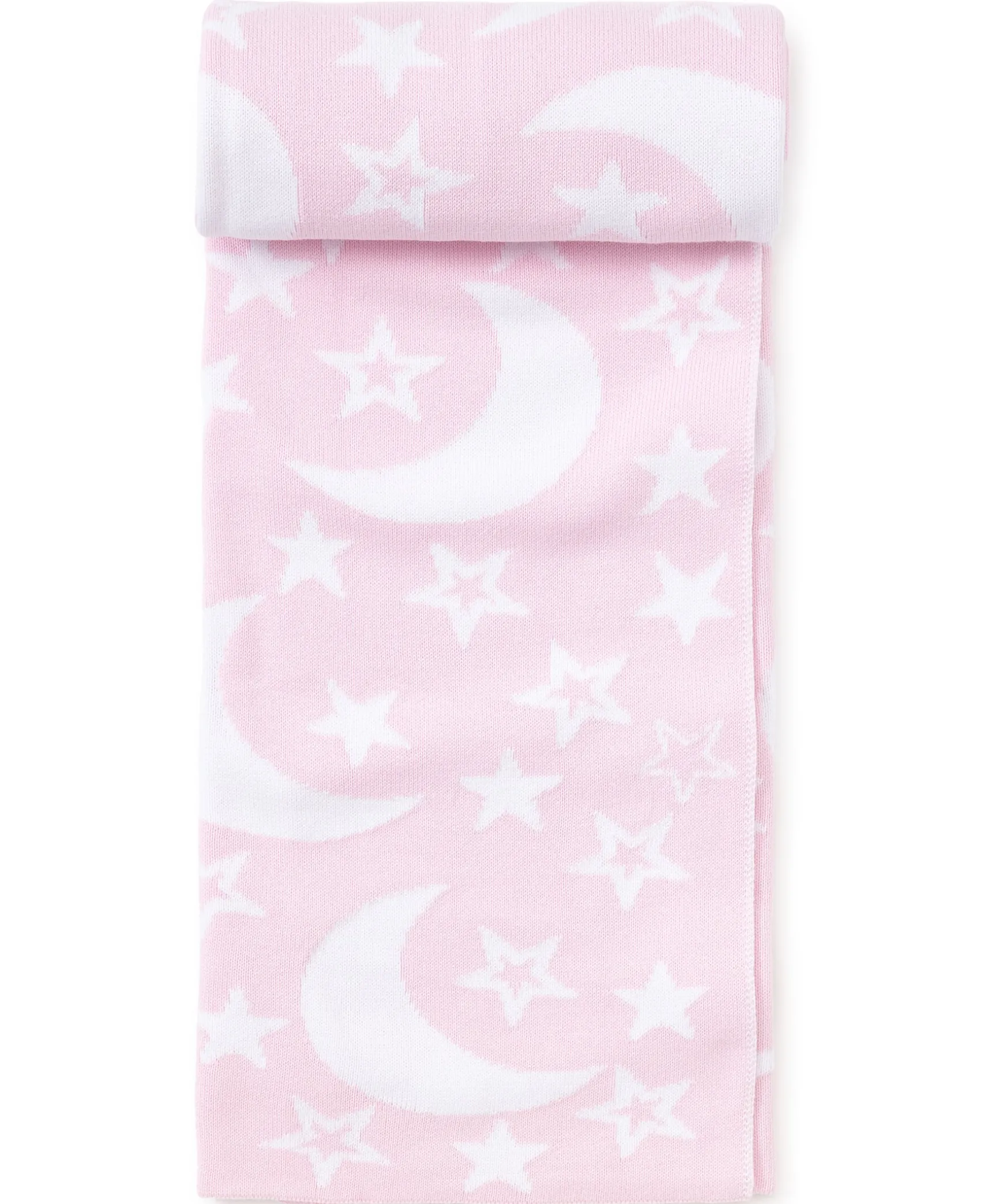 Pink Moon and Star Knit Novelty Blanket