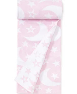 Pink Moon and Star Knit Novelty Blanket