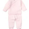 Pink Pointelle Cross Tee and Pant Set