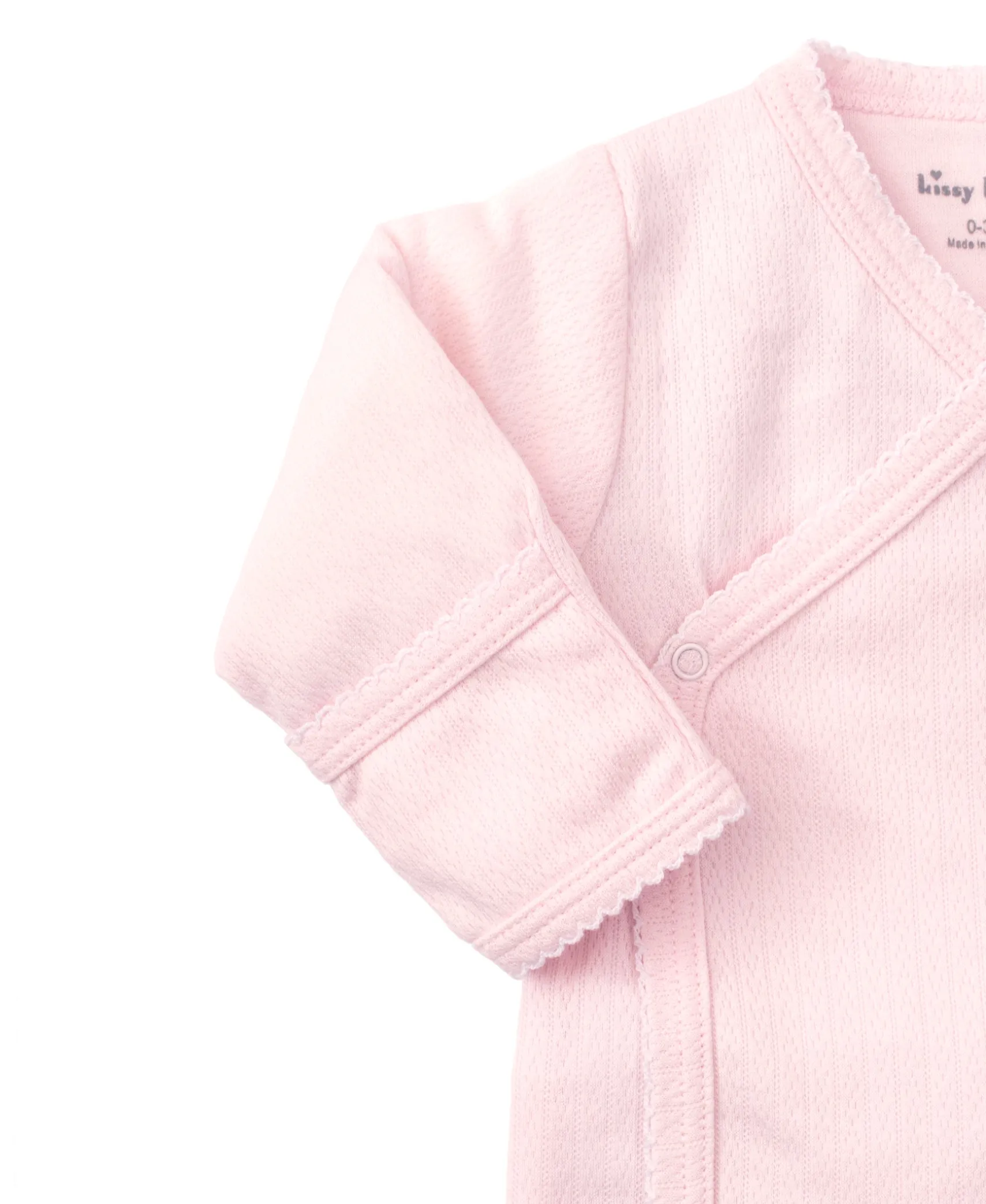 Pink Pointelle Cross Tee and Pant Set