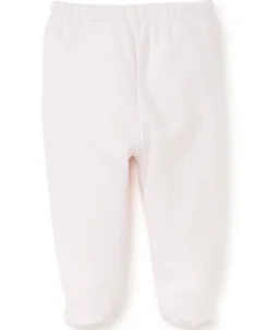Pink Pointelle Footed Pant
