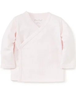 Pink Pointelle Long Sleeve Cross Tee