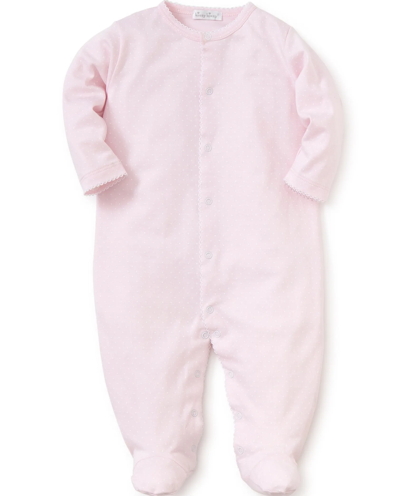 Pink/White New Kissy Dots Print Footie